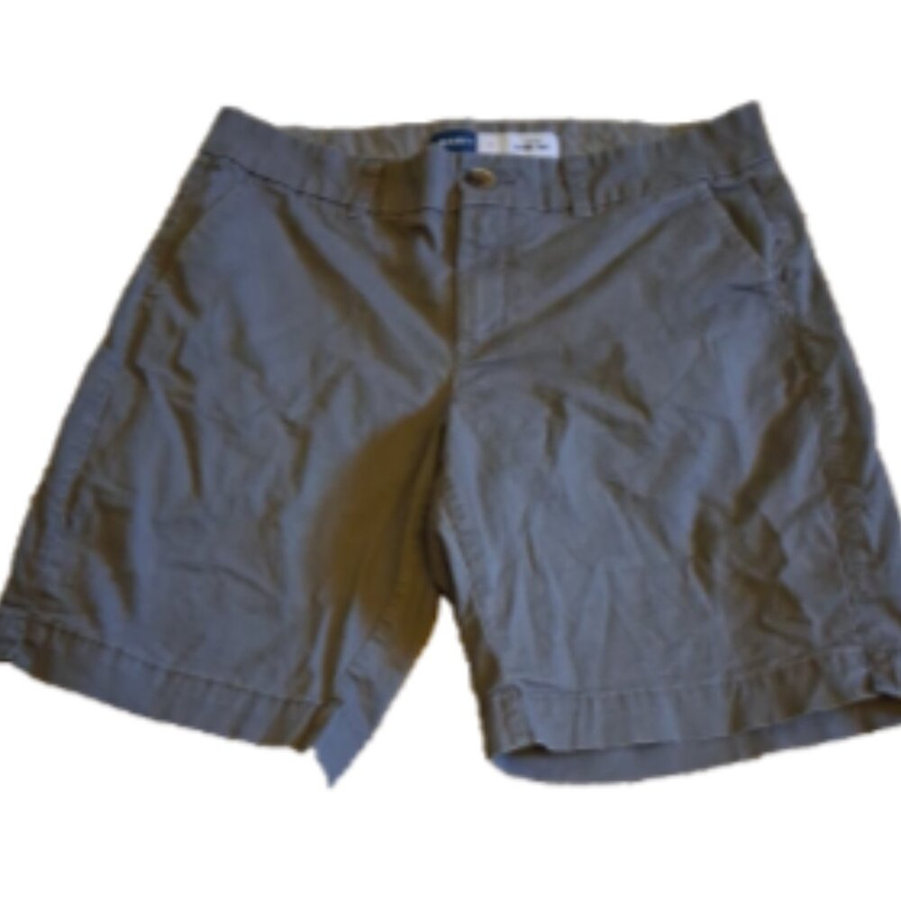 Old Navy Everyday Women's 6 Gray Mid-Rise Stretch Chino Office Pockets Short